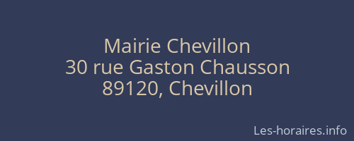 Mairie Chevillon