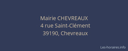 Mairie CHEVREAUX