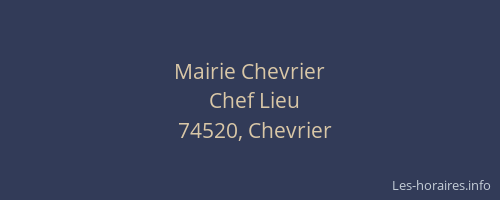 Mairie Chevrier