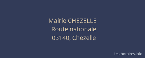 Mairie CHEZELLE
