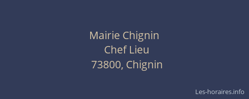 Mairie Chignin