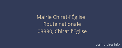 Mairie Chirat-l'Église