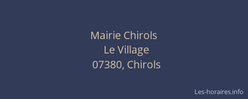 Mairie Chirols