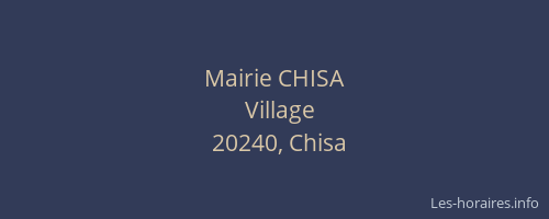 Mairie CHISA