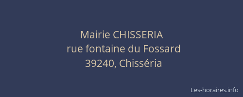 Mairie CHISSERIA