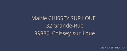 Mairie CHISSEY SUR LOUE