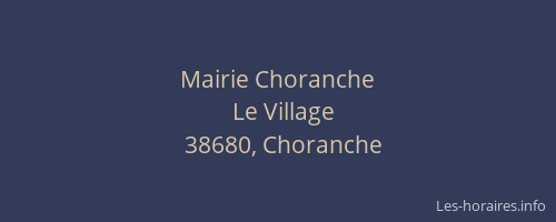 Mairie Choranche