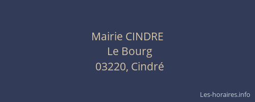Mairie CINDRE