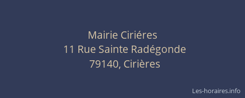 Mairie Ciri&eacute;res