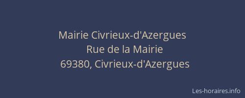 Mairie Civrieux-d'Azergues