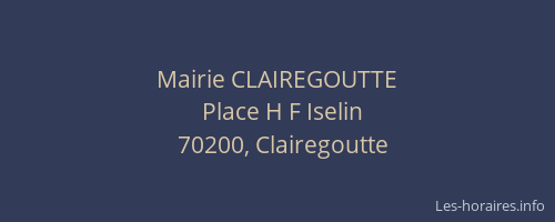 Mairie CLAIREGOUTTE