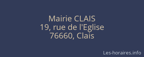Mairie CLAIS