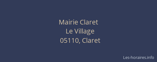 Mairie Claret