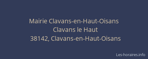 Mairie Clavans-en-Haut-Oisans