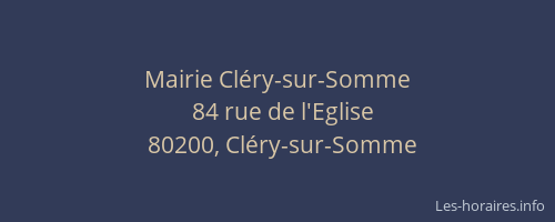Mairie Cl&eacute;ry-sur-Somme