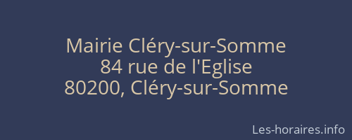 Mairie Cléry-sur-Somme