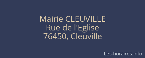 Mairie CLEUVILLE