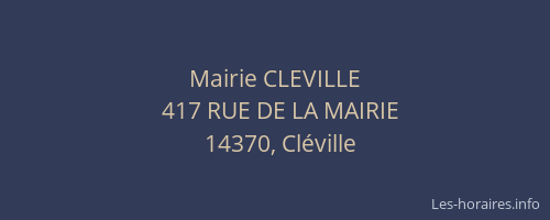 Mairie CLEVILLE