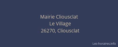 Mairie Cliousclat