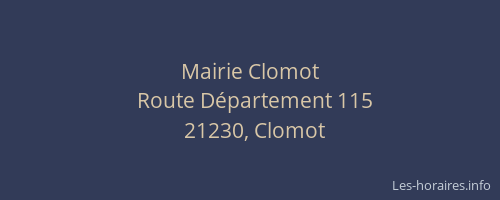 Mairie Clomot