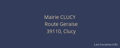 Mairie CLUCY