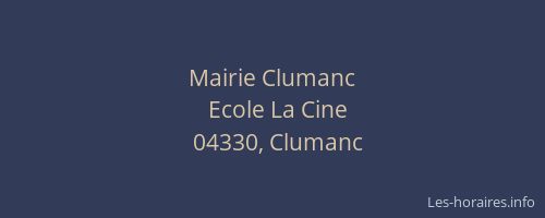 Mairie Clumanc