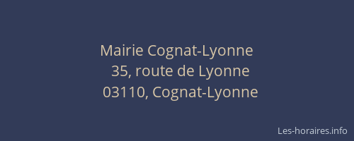 Mairie Cognat-Lyonne