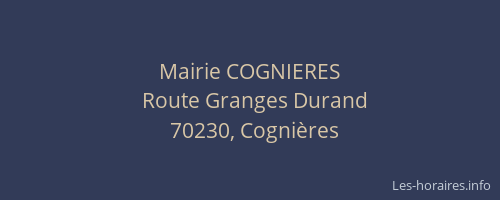 Mairie COGNIERES