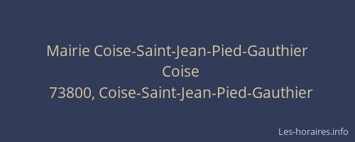 Mairie Coise-Saint-Jean-Pied-Gauthier