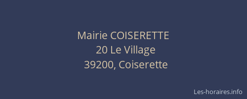 Mairie COISERETTE