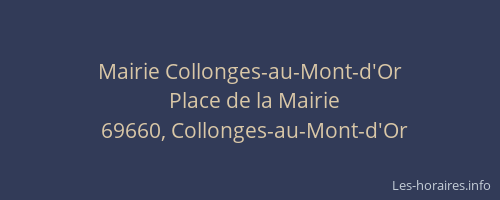 Mairie Collonges-au-Mont-d'Or