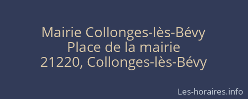 Mairie Collonges-lès-Bévy