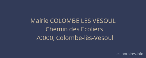 Mairie COLOMBE LES VESOUL