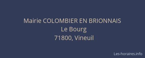 Mairie COLOMBIER EN BRIONNAIS