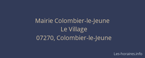 Mairie Colombier-le-Jeune