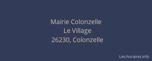 Mairie Colonzelle