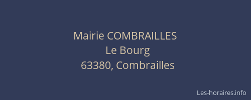 Mairie COMBRAILLES