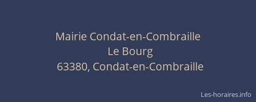 Mairie Condat-en-Combraille
