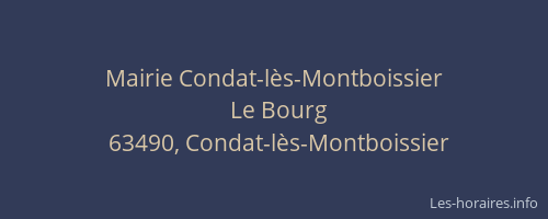 Mairie Condat-l&egrave;s-Montboissier