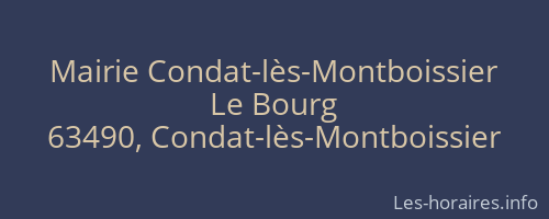 Mairie Condat-lès-Montboissier