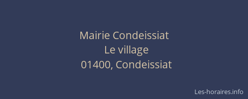 Mairie Condeissiat