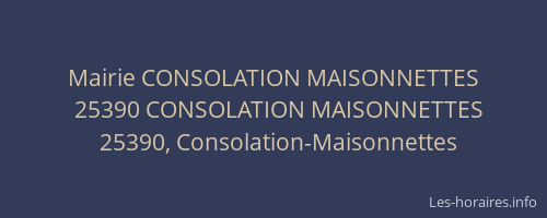 Mairie CONSOLATION MAISONNETTES