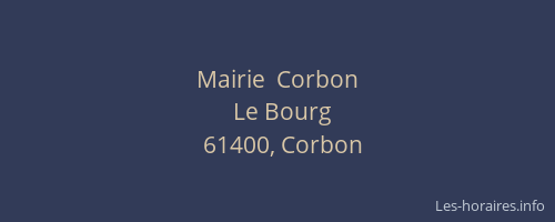 Mairie  Corbon