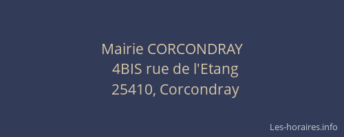 Mairie CORCONDRAY