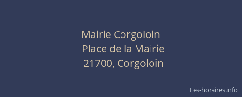 Mairie Corgoloin