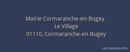 Mairie Cormaranche-en-Bugey