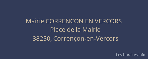 Mairie CORRENCON EN VERCORS