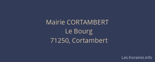 Mairie CORTAMBERT