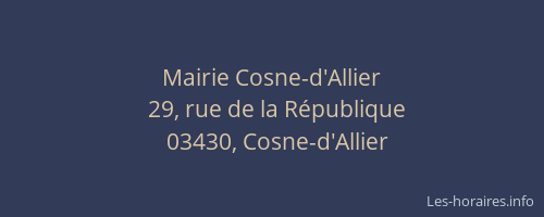 Mairie Cosne-d'Allier