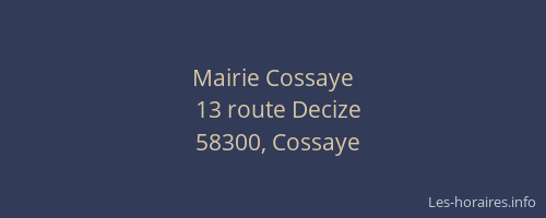 Mairie Cossaye